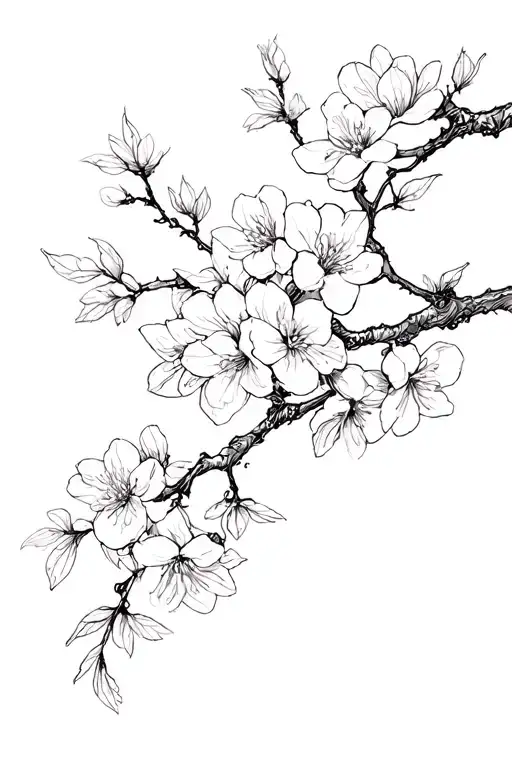 cherry blossom  tattoo design idea