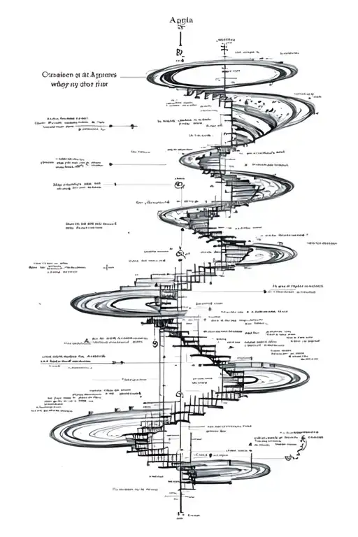 timeline of the universe diagram with a spiral staircase tattoo design idea
