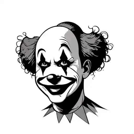 simple clown tattoo design idea