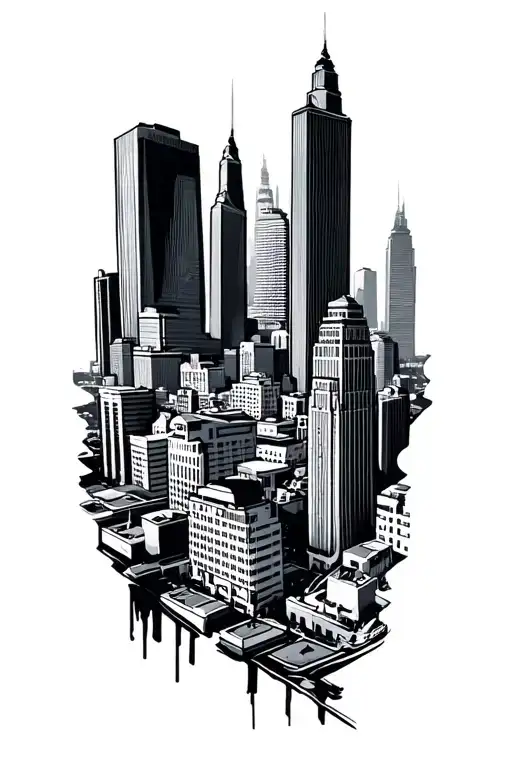 Houston city outline tattoo design idea