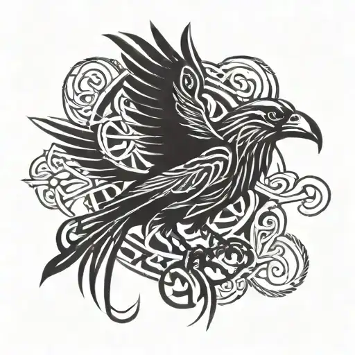 celtic raven tattoo design idea