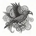 celtic raven tattoo design idea