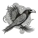 celtic raven tattoo design idea