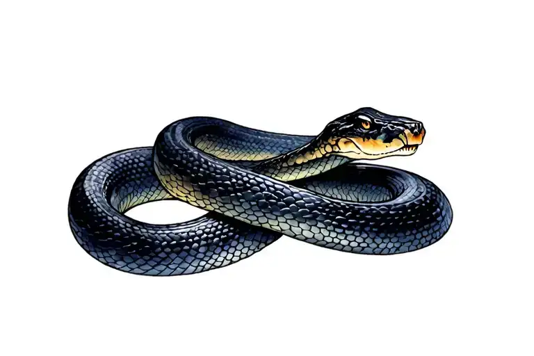 black mamba snake wrapped tattoo design idea