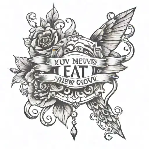 eating disorder symbol saying if you never eat you'll never grow tattoo design idea