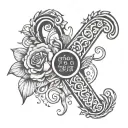 eating disorder symbol saying if you never eat you'll never grow tattoo design idea