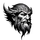 odin face tattoo design idea