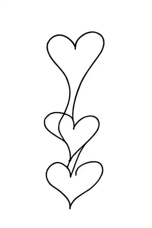 3 Connected Hearts tattoo design idea