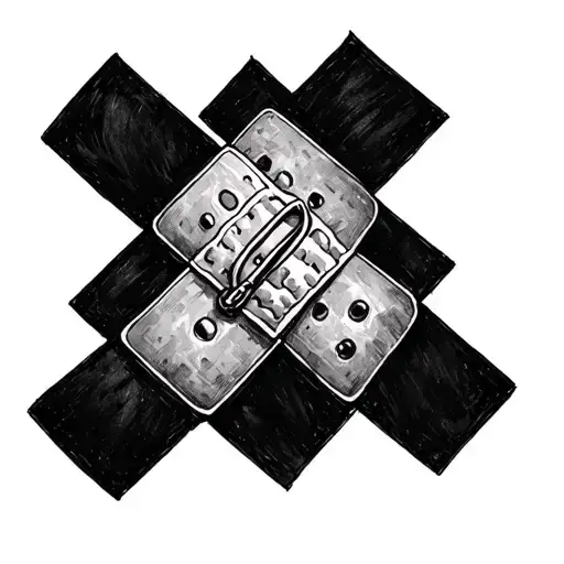 band aid with a nose ring tattoo design idea