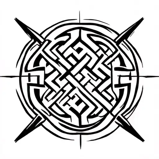 endless knot mixed with sacred geometry tattoo design idea