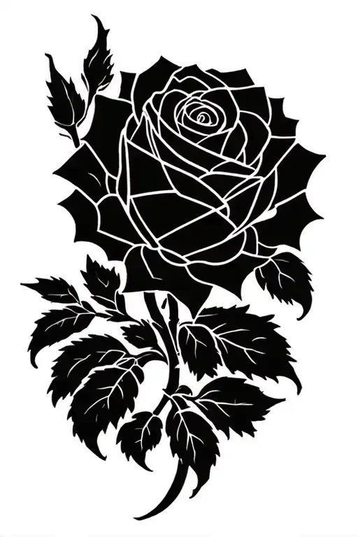 black rose tattoo design idea