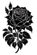 black rose tattoo design idea
