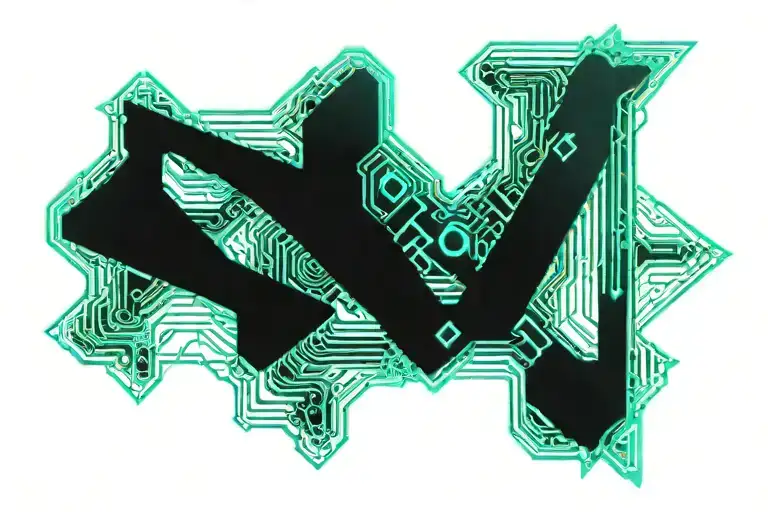 Two Turquoise Electric Lines tattoo design idea