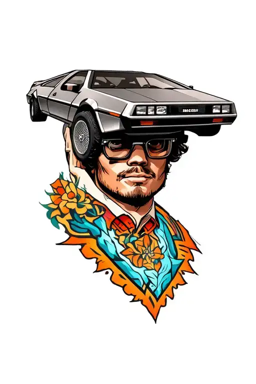 Delorean tattoo design idea
