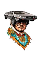 Delorean tattoo design idea