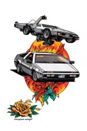 Delorean tattoo design idea