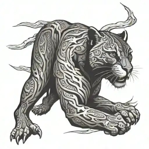 black panther full arm tattoo design idea