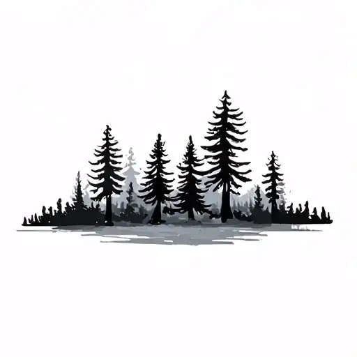 pinetrees tattoo design idea