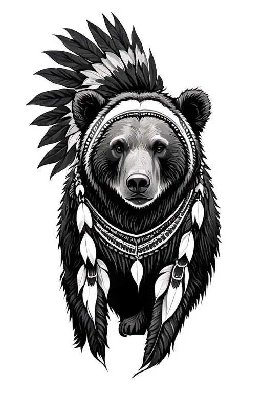 native bear tattoo design idea