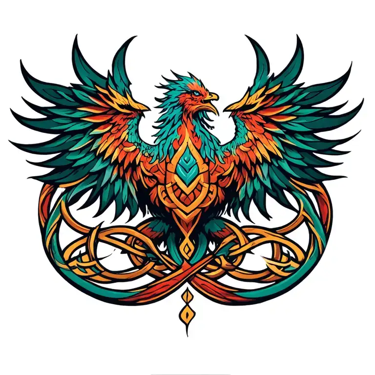 Phoenix Celtic tattoo design idea