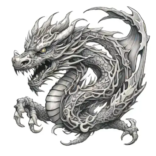 wood dragon tattoo design idea