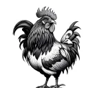 Black Rooster tattoo design idea