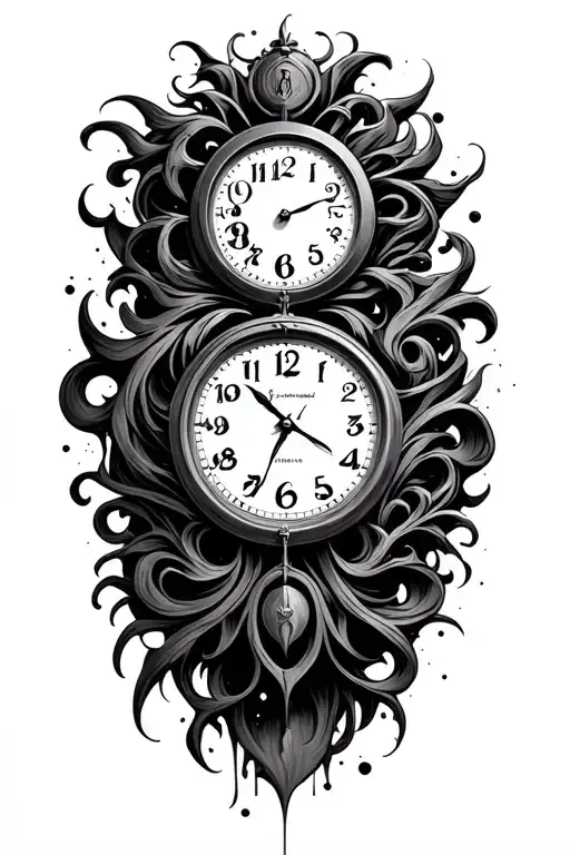 Clock with numbers missing tattoo design idea