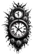 Clock with numbers missing tattoo design idea