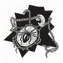 phantom troupe spider with judgement chain  tattoo design idea