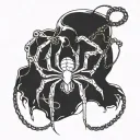 phantom troupe spider with judgement chain  tattoo design idea