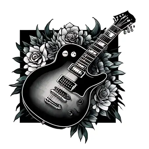 Guitar Memorial tattoo design idea