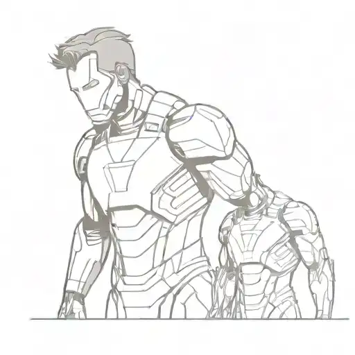 iron man standing next to bucky barnes tattoo design idea