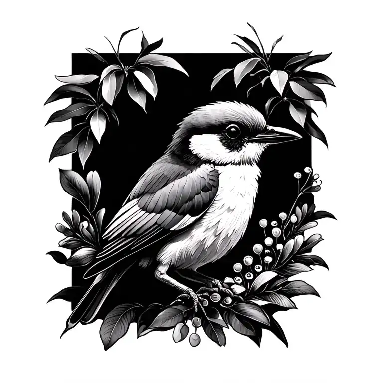 Kiwi Bird and Pohutukawa tattoo design idea