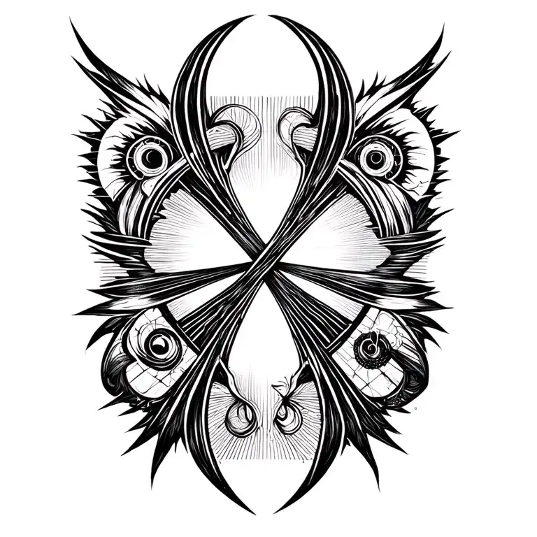 eternal love of family, infinity and timespace symbolism derivitive of golden ratio and fractal tattoo design idea