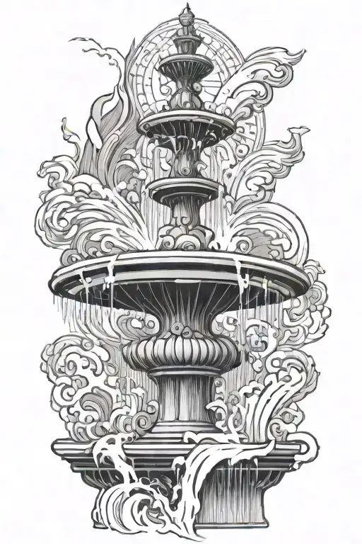 Nebraska and Kansas City fountain tattoo design idea