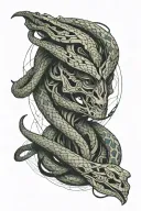 serpent wrapped around surgical scalpel with it's head towards the top  tattoo design idea