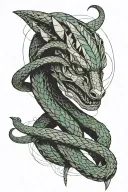 serpent wrapped around surgical scalpel with it's head towards the top  tattoo design idea