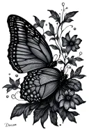 Catch Dream Butterfly tattoo design idea