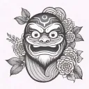 Daruma doll tattoo design idea