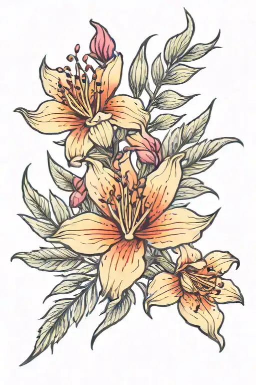 Arfaj and Fireweed flower tattoo design idea