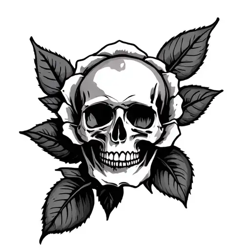 rose with a skull inside it,gothic  tattoo design idea