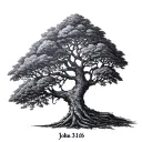 Tree Of Life with john 3:16 on it  tattoo design idea