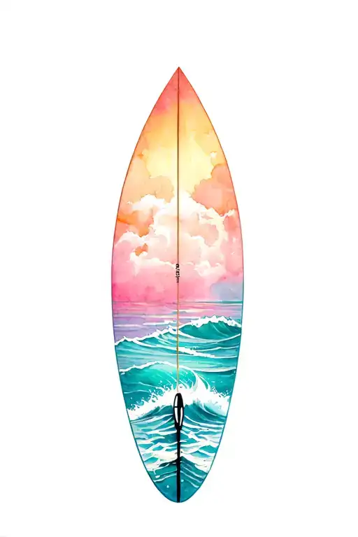 surfboard tattoo design idea
