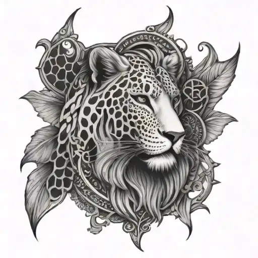 leo gemini laave dar honeycomb pattern incorporated tattoo design idea
