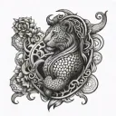 leo gemini laave dar honeycomb pattern incorporated tattoo design idea