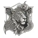 leo gemini laave dar honeycomb pattern incorporated tattoo design idea