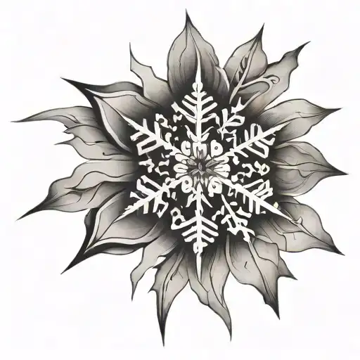 Snowflake în The North star tattoo design idea