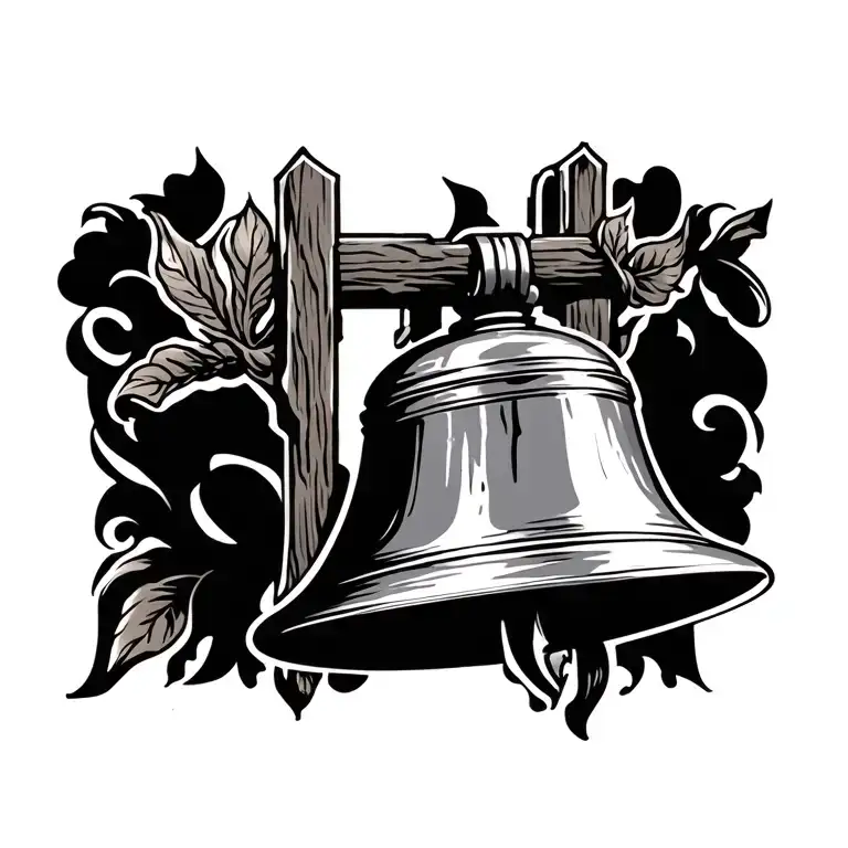Church Bell Wind Day with tattoo design idea