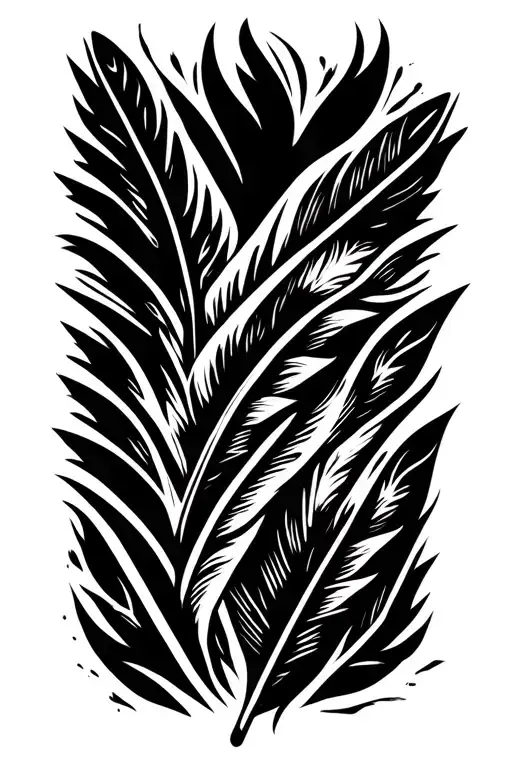 Native American feather arrow tattoo design idea