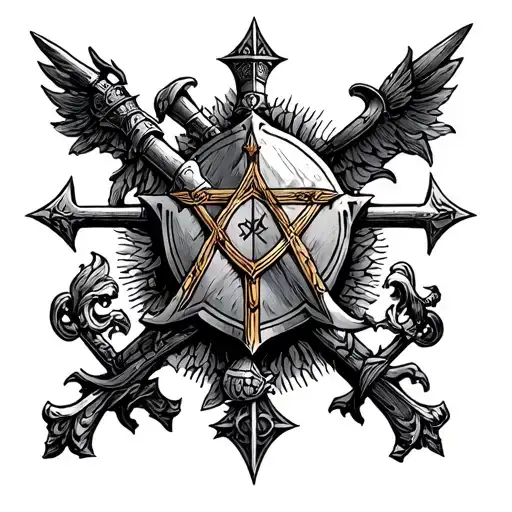Knight of the Templars and Masonry Franc tattoo design idea